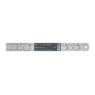 REGLA DE ACERO INOXIDABLE MM Y PULG 30CM. TRUPER